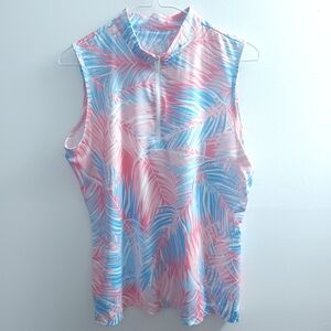 TAIL Sleeveless Shirt Golf Tennis Hiking Aqua Pink LARGE